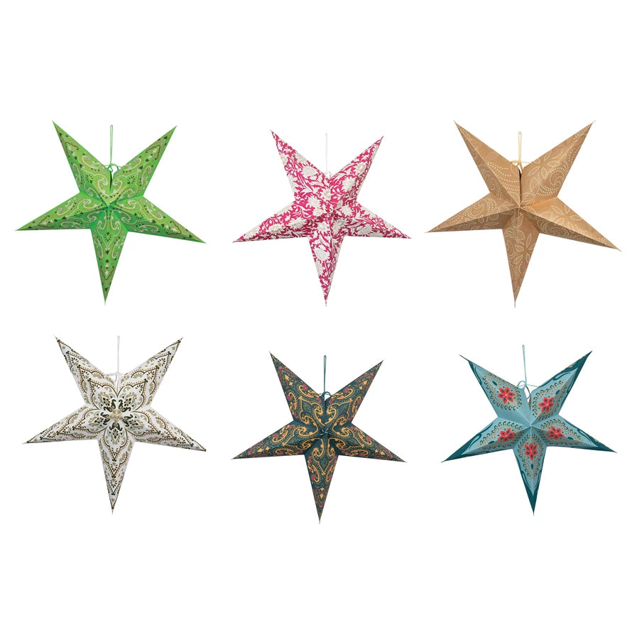 Lighted Paper Star Ornament | 5-Point